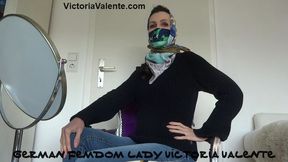 Silk cloth mask and headscarf with turtleneck sweater and jeans