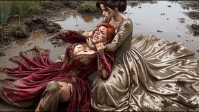 Dominant Woman Chokes Her Rival in the Mud Wrestling Match | FHD
