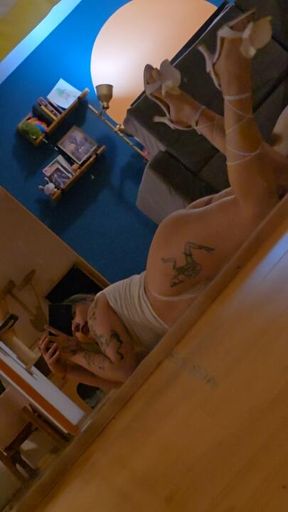 Delicious dinner of little feet in heels.