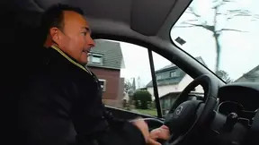 German MILF rides cock in the car and gives a good blowjob