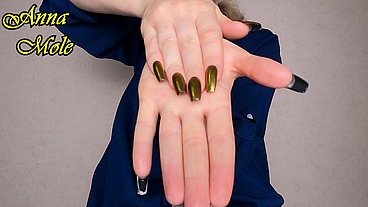 Hands Fetish Golden Manicure