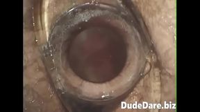 Bearded dude deethroathing a gigantic cock in bondage gay sex