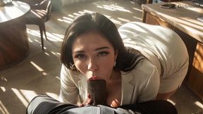 a powerful blowjob from my bitch boss. she became so submissive after i fucked her! [ai+audio]