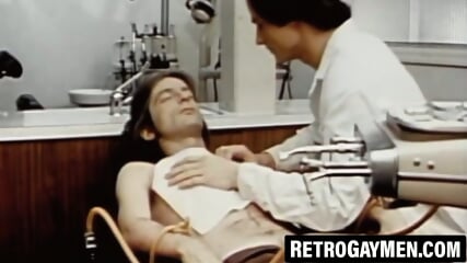 Vintage stud strokes and drills dildo at the dentist's office