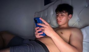 young guy stroking his dick until he cant anymore