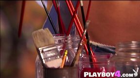 Busty milf stripped wet and eager for a blonde’s touch