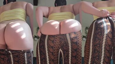 Clothed Tease Big Booty Latina Girl Next Door Squeezes Tight Flare Leggings Culo Grande