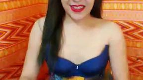 Horny Asian Shemale Blowjobs Her Own Cock