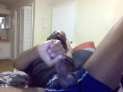 Edging my BBC and playing with my cum