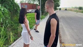CuckoldXXX - Chloe Heart Seduces A Guy While Useless Cuckold Fiancé is Locked Out