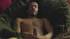 Muscular Black Straight Guy Braxton Masturbating