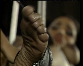 German Black Slut Got Tied up and Whipped at Bondage Show