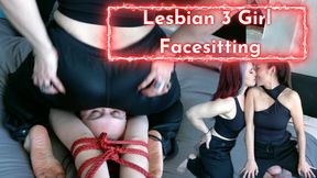 Lesbian 3 Girl Facesitting with Mz Kim, Luna Lain and Domina Andrea Rosu: Sensual Domination & Ass Worship 1080