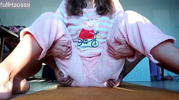 stepbrother risky petting teen 18yo in pajama after study ( anal and cum on ass )