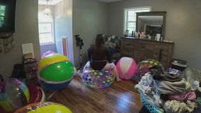seam split overinflated beach ball
