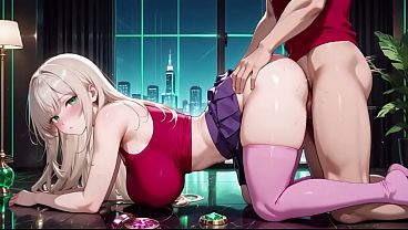 AI &middot_ Platinum Blonde in Soaked Red Top Gets Taken Until She Trembles and Cumse