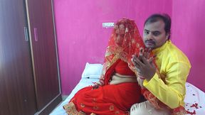 Newly Married Indian First Night Sex and Romance Video, Boobs Press Removal Saree Blouse