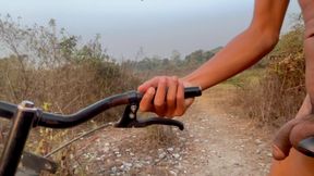 Nude Desi Boy Riding a Bicycle in the Open Outdoors.