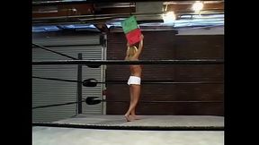 Couple of guys from installation staff make a pass at gorgeous fairhaired ring-girl with big jugs Trina Michaels