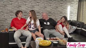 Lulu & Aila Choke Gush Creampie Super Bowl Loser Orgy