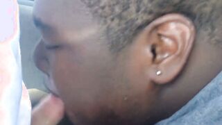 Watch My Chub Super-Bitch blow a huge black cock in public like a pro