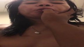 Long haired beauty gets sensual massage