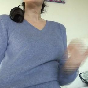 Sweater Fetish, Cashmere Sweater, Cuddly and Soft, Lady Victoria Valente POV JOI Clip