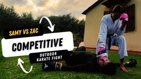 Samy VS Zac competitive outdoor  karate fight