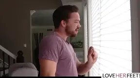 Stepping on the big dick with a fat stepdad