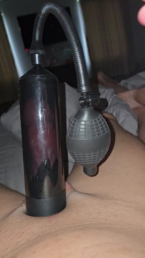 Pumped cock stretches my sensitive milf pussy close up