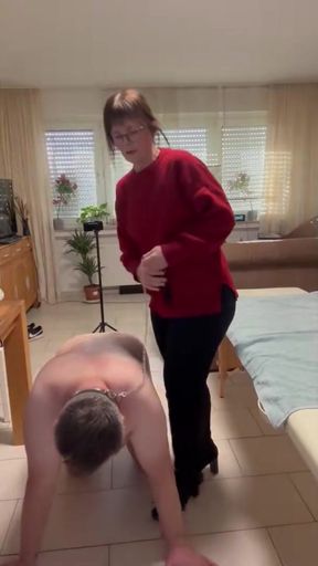 DomLadyMia-SlaveOfM Red welts for the slave Part2