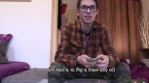 young college hipster student pounded for money