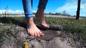 GABRIELLA - Custom clip - OUTDOOR Dirty feet licking, face stomping (POV and giantess style)