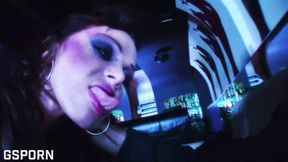 Dark room OLDER WOMAN threesome with big tits