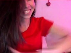 Hot brunette from squirt masturbating on webcam