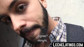 LecheLatinos.com - Handsome hairy Latino barebacked and facialized for cash in a nast