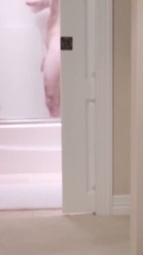 Young Mormon jerks off watching his lover under the shower   Clip 1