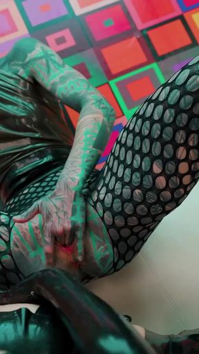 Stunning moment from &quot;Gothic Lesbian Latex Fist Play, Squirting and Gapes&quot;