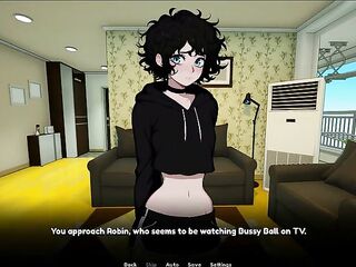 My Femboy Roomate [ HOMO Anime Game ] Ep.7 CAUGHT masturbating by my ROOMIE in the SHOWER !