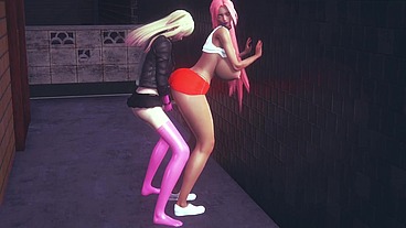 Hooters Chick gets railed by a Futa - 3D Porn Parody