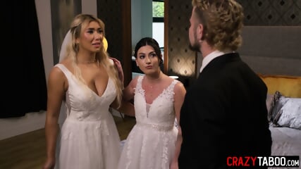 Two Hot Lesbian Brides Loves Big Dick So They Finally Enjoyed A Real Thing
