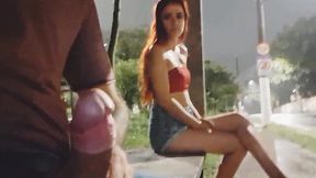 The sight of a hard cock makes the slim redhead eager for sucking