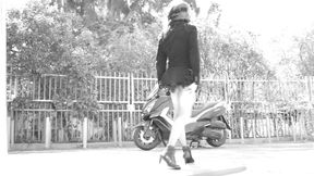 During the Ride, Her Skirt Lifts up and Reveals Her Small Penis