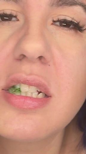 Up Close Gummy Bear Eating: Mouth Fetish