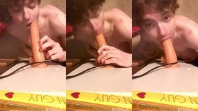 cock-hungry niko springs devours big dildo