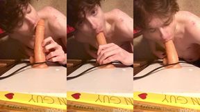 cock-hungry niko springs devours big dildo