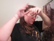 Removing a Side Bun with Long Curly Hair