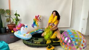 Premium Deflation Fantasy – Girl in Life Vest Slowly Deflates Everything… Including Herself
