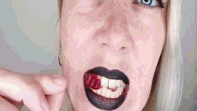 Dangerous black lips and shark teeth MP4