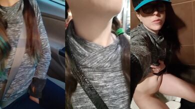Petite mom needs to pee in the city desperately